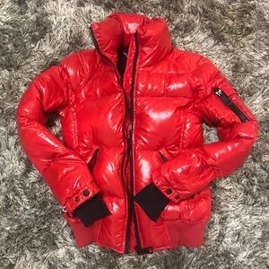 sam red puffer jacket